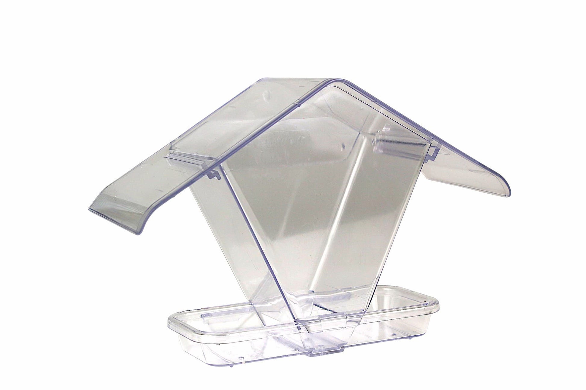 Aspects Window Café clear suction cup bird feeder, close-up of roof and seed reservoir