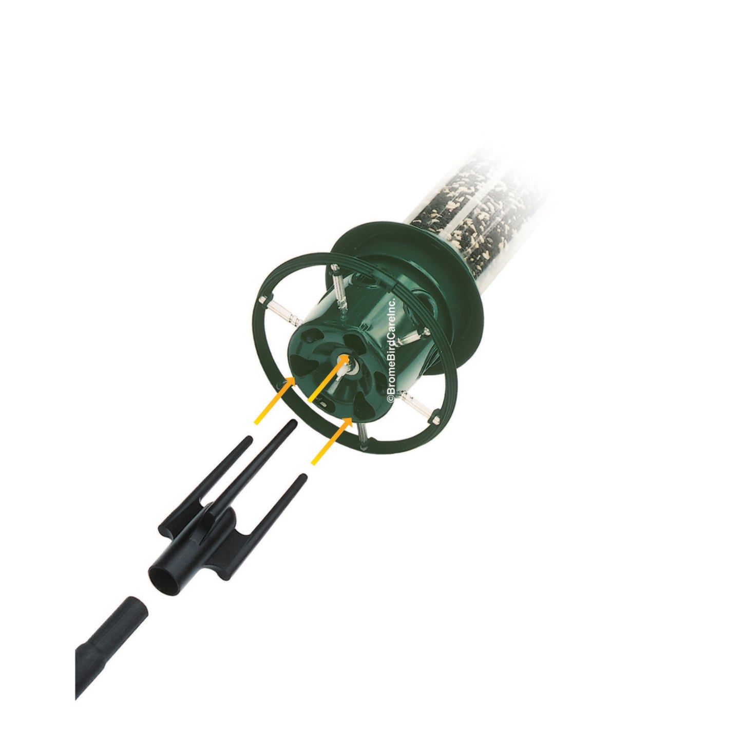 technical diagram of squirrel buster plus pole adapter